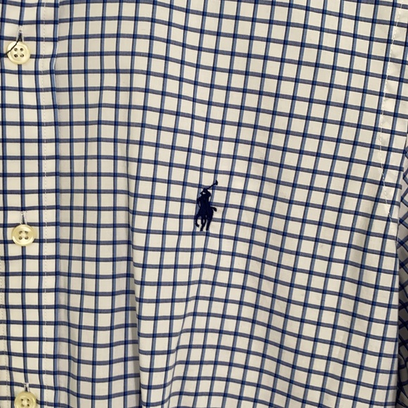 NWT Ralph Lauren Blue White Plaid Button Down - S - Picture 3 of 13